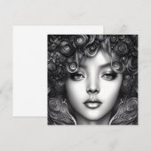 Divine Black Girl Digital Art Portret Flat Kaart (Voorkant / Achterkant)
