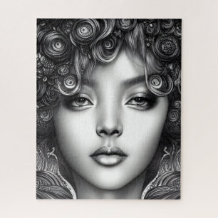 Divine Black Girl Digital Art Portret Legpuzzel