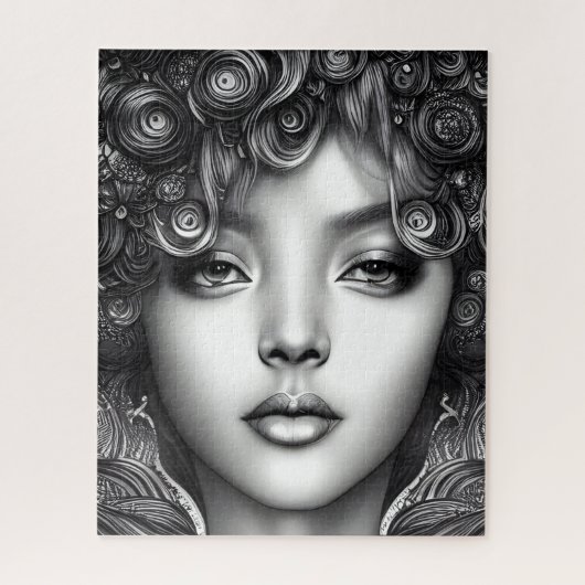 Divine Black Girl Digital Art Portret Legpuzzel (Verticaal)
