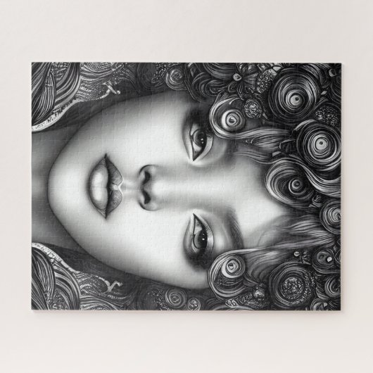 Divine Black Girl Digital Art Portret Legpuzzel (Horizontaal)