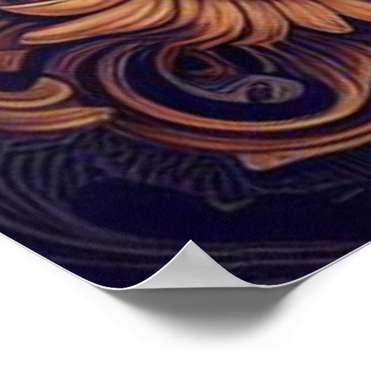 Divine Blue Krishna Art Poster (Hoek)