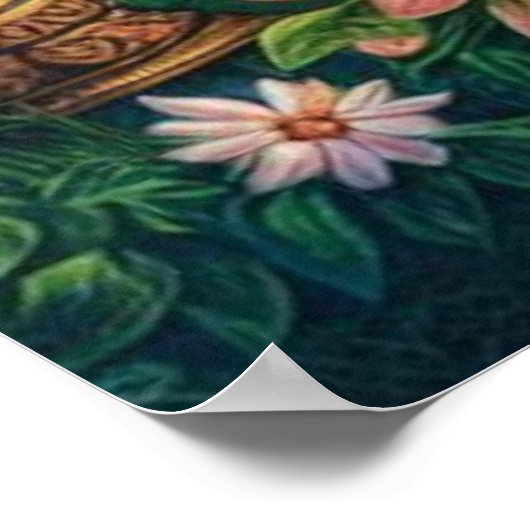 Divine Blue Krishna Fluit Art Poster (Hoek)