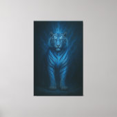 Divine Blue Lightning White Tiger – Celestial Stor Canvas Afdruk (Voorkant)