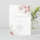 Divine Blush and Dusty Roos Wedding Jubileum Kaart (Staand voorkant)