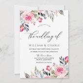 Divine Blush Pink Waterverf Floral Wedding Kaart (Voorkant)