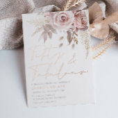 Divine Blush Roos Goudfolie 50e Verjaardagsfeest Folie Uitnodiging