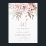 Divine Blush Roses 40th Birthday Party Kaart<br><div class="desc">Divine Blush Roses 40th Birthday Party Invitation Available as Digital Invitation Womans 40th Birthday Party Invitation Zie bijbehorend collectie in Niche and Nest Store</div>