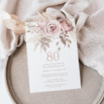Divine Blush Roses 80th Birthday Party Kaart<br><div class="desc">Divine Blush Roses 80th Birthday Party Invitation Available as Digital Invitation Womans 80th Birthday Party Invitation Zie bijpassend collectie in Niche and Nest Store</div>