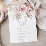 Divine Blush Roses 90th Birthday Party Kaart<br><div class="desc">Divine Blush Roses 90th Birthday Party Invitation Available as Digital Invitation Womans 90th Ninetieth Birthday Party Invitation Zie bijpassend collectie in Niche and Nest Store</div>