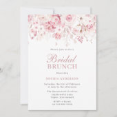 Divine Blush Rozen Vrijgezellenfeest Brunch & Bubb Kaart (Voorkant)