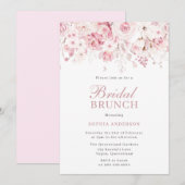 Divine Blush Rozen Vrijgezellenfeest Brunch & Bubb Kaart (Voorkant / Achterkant)