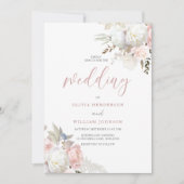 Divine Blush & White Floral Wedding Kaart (Voorkant)