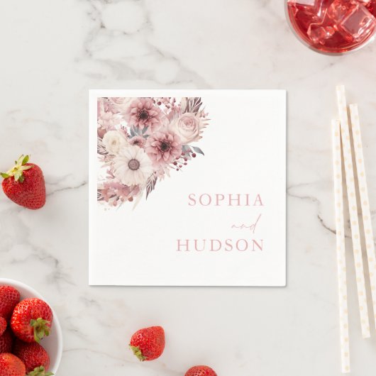 Divine Boho Blush & Roos Bruiloft Servet (Insitu)