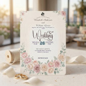 Divine Boho Blush Roze Bruiloft Kaart