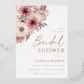 Divine Boho Blush Vrijgezellenfeest Roos Gold Folie Uitnodiging (Voorkant)