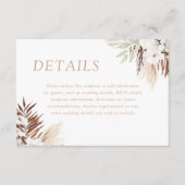 Divine Boho White Floral Wedding Details Informatiekaartje (Voorkant)