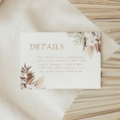Divine Boho White Floral Wedding Details Informatiekaartje