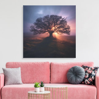 Divine Boom Wandkunst Spirituele Heilige Boom des Canvas Afdruk