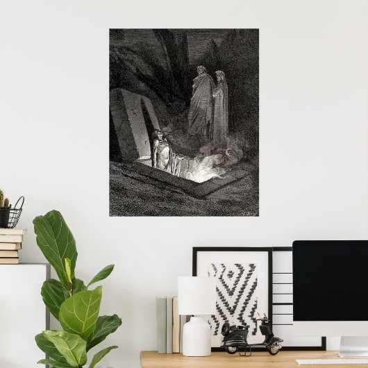 Divine Comedy Gustave Dore Dante Woodcut illus Poster (Thuiskantoor)