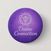 Divine Connection Crown Chakra Spiritual Energy Ronde Button 5,7 Cm (Voorkant)