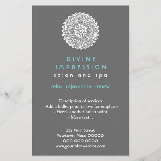 Divine Cyan Impressie Verticaal Flyer (Voorkant)