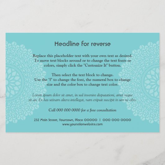 Divine Cyan Impression Horizontal Flyer (Achterkant)