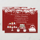 Divine Desserts Winter-Theme Invitation Kaart (Voorkant / Achterkant)