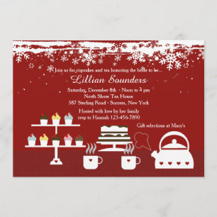 Divine Desserts Winter-Theme Invitation Kaart