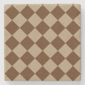 Divine Diamond Pattern_Chocolate Mocha Stenen Onderzetter (Voorkant)