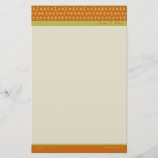 Divine Diamonds (tangerine) Gepersonaliseerd Stati Briefpapier (Voorkant)