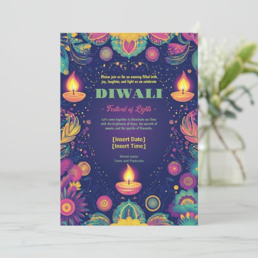 Divine Diwali Harmony Kaart (Staand voorkant)