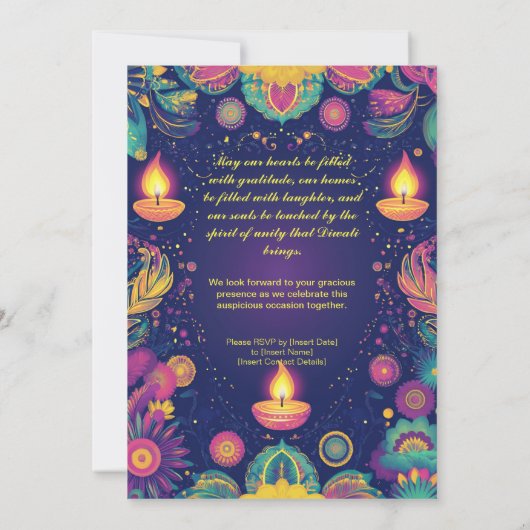 Divine Diwali Harmony Kaart (Achterkant)