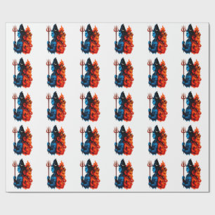 Divine Dualiteit: Blauwe Shiva & Ganesha T-Shirt Cadeaupapier