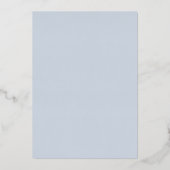 Divine Dusty Blue Floral Bruiloft Echt Zilver Folie Uitnodiging (Achterkant)