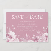 Divine Dusty Pink Rose Wedding Save The Date (Voorkant)