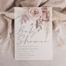 Divine Dusty Roos Blush Floral Baby shower