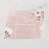 Divine Dusty Roos Blush Waterverf Wedding Details Informatiekaartje (Achterkant)