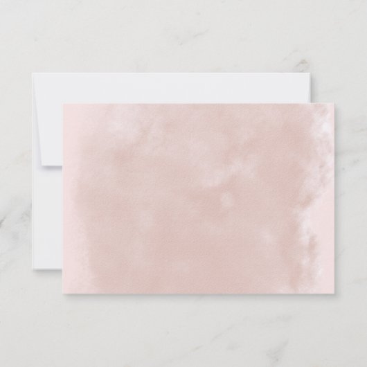 Divine Dusty Roos Blush Waterverf Wedding RSVP Kaartje (Achterkant)