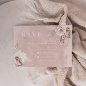 Divine Dusty Roos Blush Waterverf Wedding RSVP Kaartje