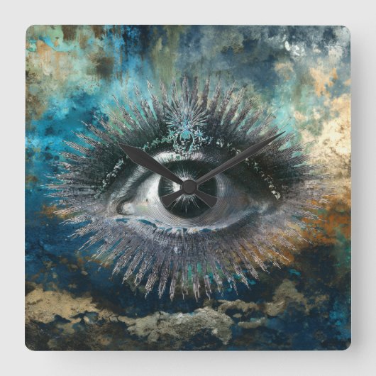 Divine Eye Wall Clock Vierkante Klok (Voorkant)