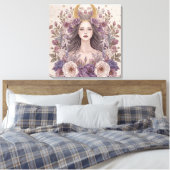 Divine Feminine Boho Wall Art | Sacred Canvas Afdruk (Insitu (Slaapkamer))