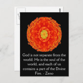 Divine Fire QUOTATION BY Zeno of Elea Briefkaart (Voorkant / Achterkant)