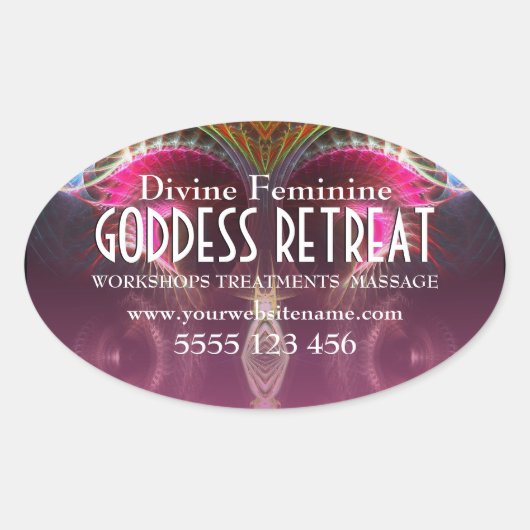 Divine Goddess Fractals Oval Promotion Stickers (Voorkant)