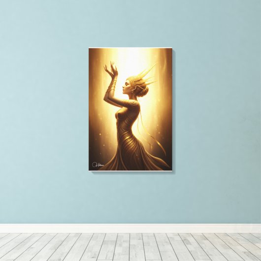 Divine Golden Goddess Canvas Art (Insitu (Houten vloer))