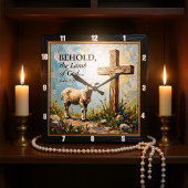 Divine Grace: John 1:29 Time Vierkante Klok