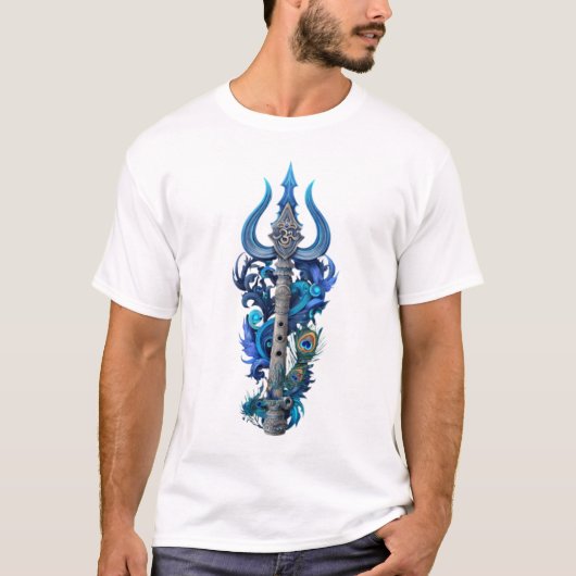Divine Harmony: Shiva-Krishna Spiritual Fusion Tee T-shirt (Voorkant)