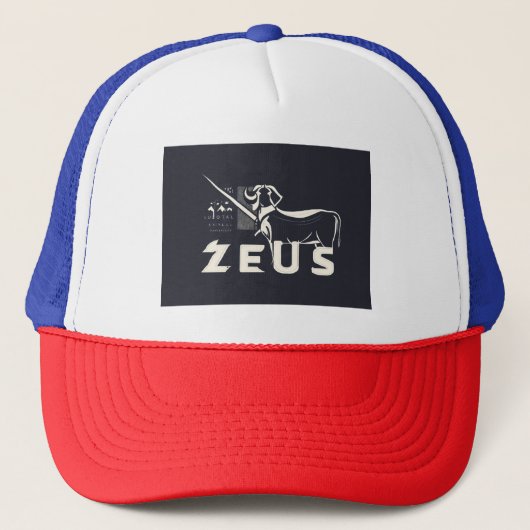 Divine Headwear Elegance, Zeus Logo Trucker Pet (Voorkant)