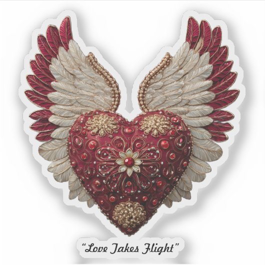 "Divine Heart Wings" Sticker (Voorkant)