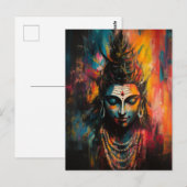 Divine Heer Shiva Abstract Regenboog Kleurensplash Briefkaart (Voorkant / Achterkant)