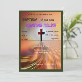 Divine Horizon Abstract Cross Baptism Invite Kaart (Staand voorkant)
